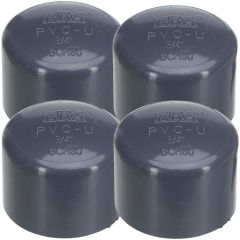 4-Pack 3/4 in. SCH-80 PVC End Caps Slip/Socket NSF ASTM D2467