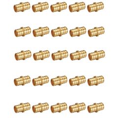 20-Pack Pex 3/4 Inch X 3/4 inch Straight Couplings Barb Crimp Brass Fittings For Pex Tubing/Pipe, ASTM F1807