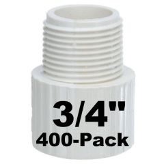 400pcs 3/4 in. Schedule 40 PVC Male Adapter NSF Pipe Fitting SCH40 ASTM D2466 NPT x Slip