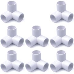 8-Pack 1 in. PVC 3-Way Elbow Fittings ASTM SCH40 Furniture-Grade Connectors