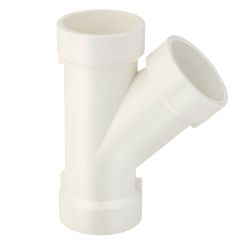 3 in. DWV Wye Hub Skew Y-Tee Drain Waste Vent PVC Fitting ASTM D2665 NSF