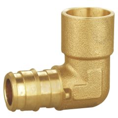 247Garden 1/2 in. PEX-A x 1/2 in. Female Copper Sweat Elbow (NSF Lead Free Brass F1960 PEX Cold Expansion Fitting)