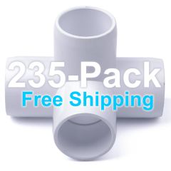 235pcs 3/4 in. 4-Way PVC Elbows ASTM SCH40 Furniture-Grade Construction Fittings