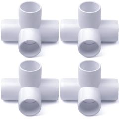 4-Pack 1/2 in. 4-Way SCH40 PVC Elbow Fittings ASTM Furniture-Grade Pipe Connectors
