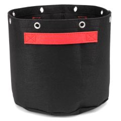 247Garden 5-Gallon LST/Bonsai Training Fabric Pot W/ 8 Support Rings, 260GSM, Black Grow Bag w/Short Red Handles 10H x 12D