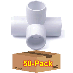 50-Pack 1/2 in. PVC 4-Way Elbow Fitting - ASTM SCH40 Furniture-Grade