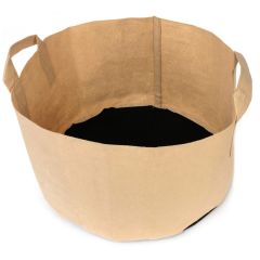 247Garden 50-Gallon Eco-Friendly Aeration Fabric Pot/Plant Grow Bag w/Handles (300GSM Tan w/Black Base 17H x 31D)