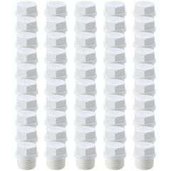 50-Pack 1/2 in. Schedule 40 PVC Male Thread Plugs, NSF/ASTM Pipe Fittings (MPT) SCH40 ASTM D2466