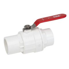 247Garden ERA 1-1/4 in. Two-Piece SCH40 PVC Chroming Ball Shut-Off Valve w/ Stainless Steel Handle