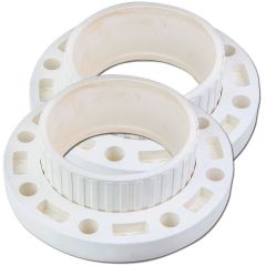 2-Pack 6" SCH-80 PVC Van Stone Flanges 2-Piece Socket Connection (Set of 2) ANSI+ASTM D2467 Socket-Type High Pressure Pipe Fitting