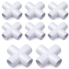 8-Pack 3/4 in. 4-Way PVC Cross ASTM SCH40 Furniture-Grade Fittings