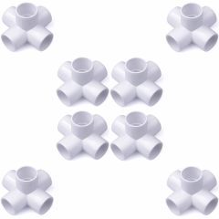 8-Pack 1/2 in. PVC 5-Way Elbow Fittings ASTM SCH40 Furniture-Grade Connectors