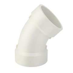 6 in. Heavy-Duty DWV 45° ELBOW Hub PVC Fitting ASTM D2665 NSF