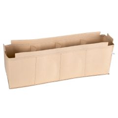 247Garden 1X4' 4X Cubical Frame Grow Bed PVC-Ready w/Dividing Walls (400GSM Tan Color Grow Bag Only, No PVC Fittings, No Poles)