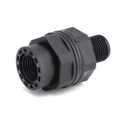 3/4 in. ABS Bulkhead Tank Connector w/2 Gaskets, Male/Female Fitting Reef-Safe