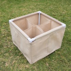247Garden 2X2' 4X Cubical Frame Grow Bed PVC-Ready w/Dividing Walls (400GSM Tan Color Grow Bag Only, No PVC Fittings, No Poles)