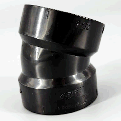 1-1/2 in. 22.5° ABS Elbow 1/16 Bend DWV Pipe Fitting NSF ASTM D2661 Hub x Hub