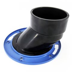 4 X 3 in. Offset Closet Flange - Hub w/ Adjustable Metal Rings Epoxy Coated DWV Pipe Fitting NSF ASTM D2661