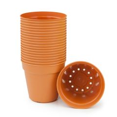 247Garden 3" Round Plastic Nursery Flower Pots (Cotta, 20PCS) 