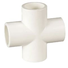 3 in. Schedule 40 PVC Cross 4-Way Pipe Fitting NSF SCH40 ASTM D2466 3"