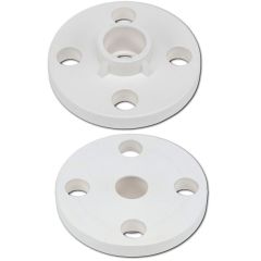 Set of 2 White SCH40 1/2 in. PVC Flange TS-Style ASTM D2466 Socket-Type Pipe Fitting