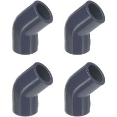 4-Pk 1/2 in. Schedule 80 PVC 45-Degree Elbows High Pressure Pipe Fittings NSF ASTM D2467