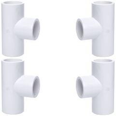 4-Pack 1 in. SCH-40 PVC Tee 3-Way Plumbing-Grade Pipe Fitting NSF ASTM D2466 1"