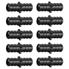 10-Pack 1/2 in. PEX-B Barb Couplings Plastic PPSU PEX Crimp Fittings for Hot/Cold Water PEX Pipe System NSF F2159