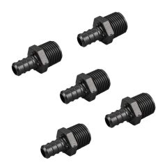 5-PK 1/2" PEX Crimp x 1/2" Male NPT Adapters Plastic PPSU Poly Alloy Lead-Free PEX-B Fittings ASTM F2159 NSF