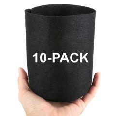 10-Pack 247Garden 1/2 Gallon Basic Aeration Fabric Pots/Plant Grow Bags (Black Color, 200GSM, 6H x 5D)
