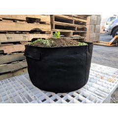 247Garden 100-Gallon Short Aeration Fabric Pot/Vegetable Grow Bag w/Handles (400GSM Black 14H x 46D)