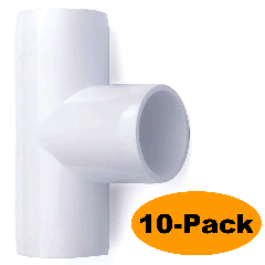 10-Pack 3/4 in. PVC Tee ASTM SCH40 Furniture-Grade Fittings