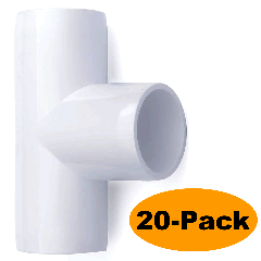 20-Pack 3/4 in. PVC Tee ASTM SCH40 Furniture-Grade Fittings