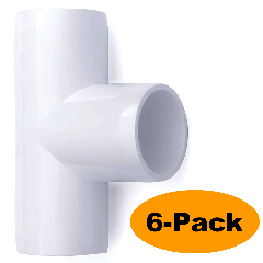 6-Pack 3/4 in. PVC Tee ASTM SCH40 Furniture-Grade Fittings