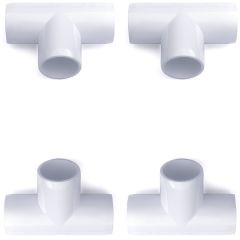 4-Pack 247Garden 1 in. PVC 3-Way Tee Fitting - ASTM SCH40 Furniture-Grade Connector