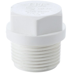 1/2 in. Schedule 40 PVC Male Threaded Plug/MNPT End Cap Pipe Fitting NSF SCH40 ASTM D2466 0.5"