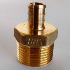 247Garden WDK 1/2 in. PEX-B Barb x 3/4 in. Male Pipe Thread MPT Adapter (Lead Free DZR Brass NSF-Listed F1807 Crimp Fitting)