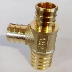 247Garden 1 x 3/4 x 3/4 in. PEX-B Reducing Tee (Lead Free DZR Brass NSF F1807 PEX Crimp Fitting)