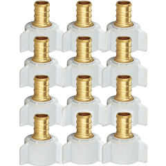 16-Pack 1/2" Pex X 1/2" Female NPT Swivel Adapter Brass Barb Crimp Brass Fittings, ASTM F1807