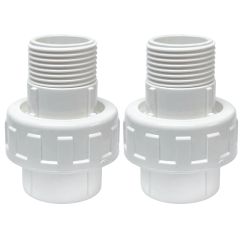 2-Pk 3/4 in. Sch-40 PVC Male Unions w/ O-Ring Slip/Socket Pipe Fittings ASTM D2466 F1970 FS USA