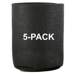 5-Pack 247Garden 1/4 Gallon Basic Aeration Fabric Pots/Plant Grow Bags (Black Color, 200GSM, 5H x 4D)