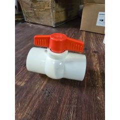 1-1/2 in. Heavy-Duty PVC Compact Ball Valve Socket-Type for SCH40/SCH80 Pipe Fitting White