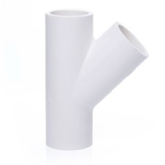 1 in. Schedule 40 PVC Skew Tee 3-Way 45-Degree Lateral Pipe Y-Fitting NSF SCH40 ASTM D2466 1"