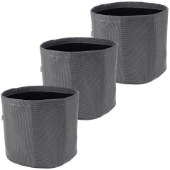 247Garden 3-Gallon Texteline Aeration Fabric Pots 3-Pack Steel Gray Collection 10D x 9H