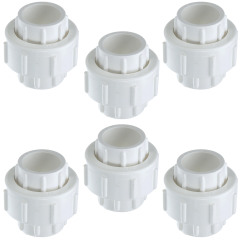 6-Pack 1 in. PVC Pipe Union w/ O-Ring for SCH40/SCH80 PVC Pipe Socket-Fitting (SxS)