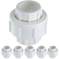 6-Pack 3/4 in. Schedule 40 PVC Unions w/ O-Ring Slip/Socket Pipe Fittings ASTM D2466/F1970