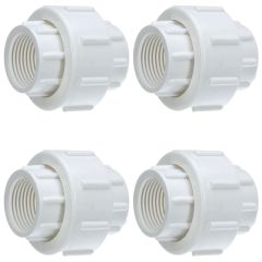 4-Pack 3/4 in. Schedule 40 PVC Unions w/ O-Ring Threaded-Type Pipe Fittings ASTM D2466/F1970