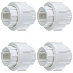 4-Pack 1 in. PVC Pipe Unions w/ O-Ring for SCH40 PVC Pipe Threaded-Type (FPT x FPT)