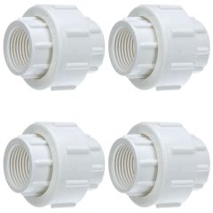 4-Pack 1.5 in. SCH-40 PVC Threaded-Unions w/ EPDM O-Ring Seal FNPT x FNPT F1970 Repair Fittings