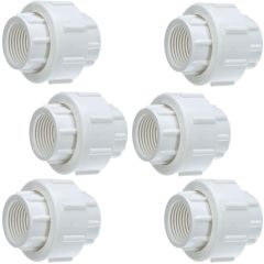 6-Pack 1.5 in. SCH-40 PVC Threaded-Unions w/ EPDM O-Ring Seal FPT x FPT F1970 Repair Fittings